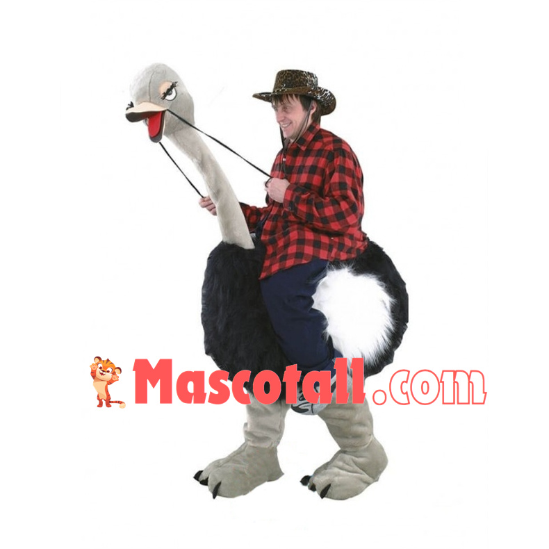 Carry Me Ride On Ostrich Long Fur Costume Animal Funny Pants Novelty	