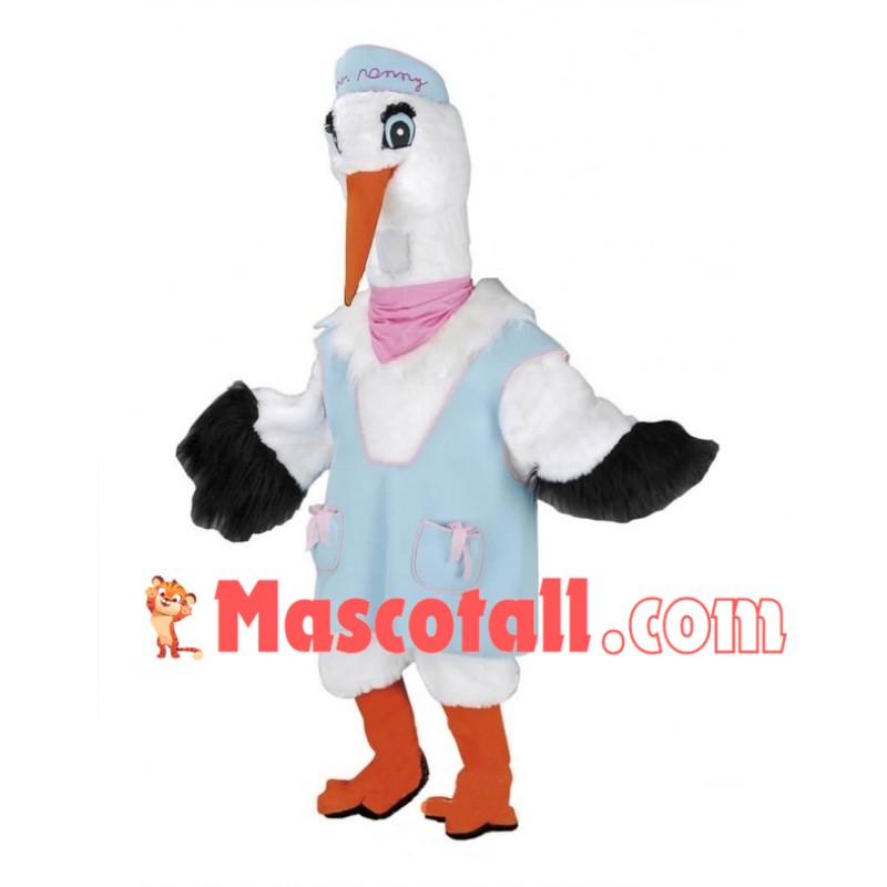 Lady Stork Mascot Costume 