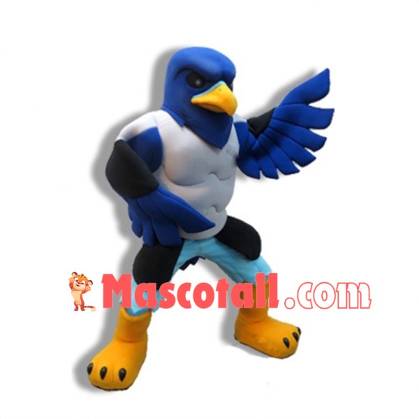 Power Blue Falcon High School Mascot Costume 