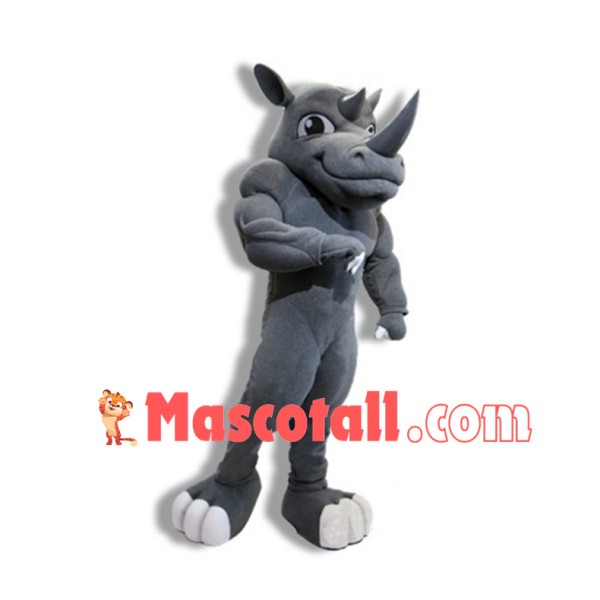 Sports Grey Rhino Mascot Costume 