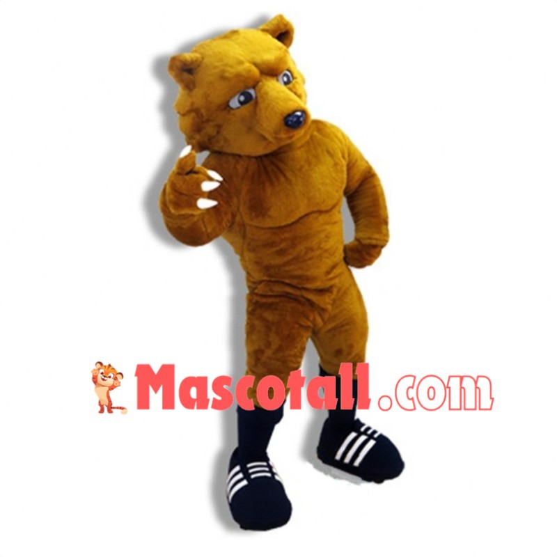 Americas Rugby Power Brown Bear Mascot Costume 