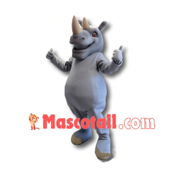 Ice Hockey Grey Rhino Mascot Costume 