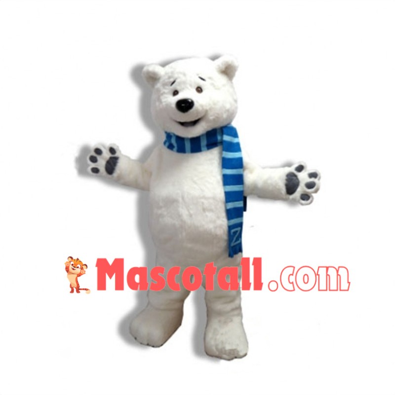 Lovely White Bear Mascot Costume 