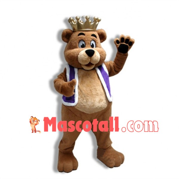 King Brown Bear Mascot Costume