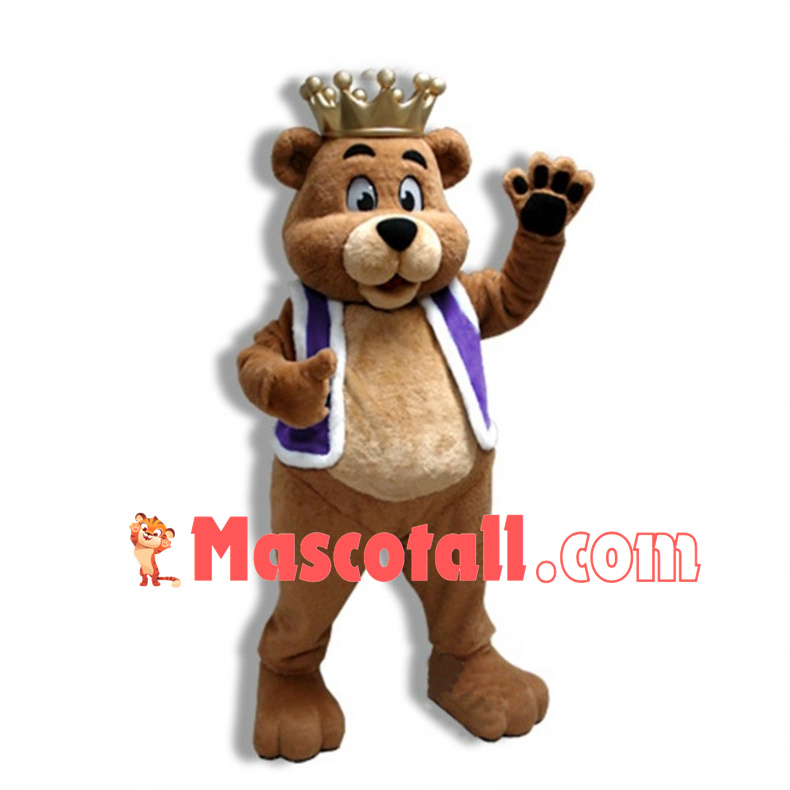 King Brown Bear Mascot Costume