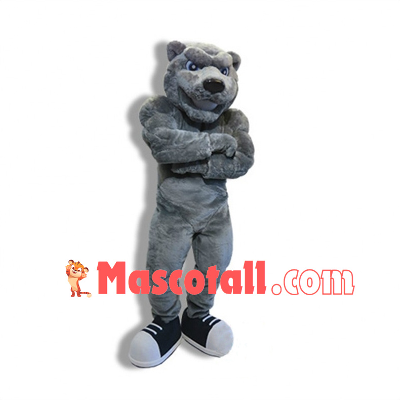 College Fierce Power Vandy the Grey Bear Mascot Costume 