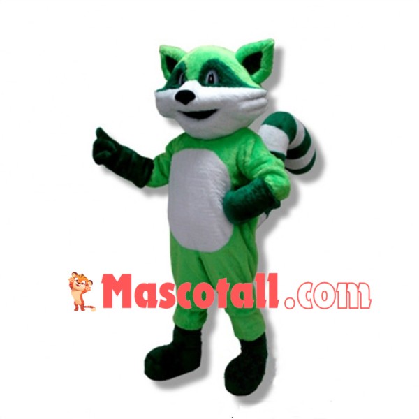 Ricky the Green Raccoon Mascot Costume 