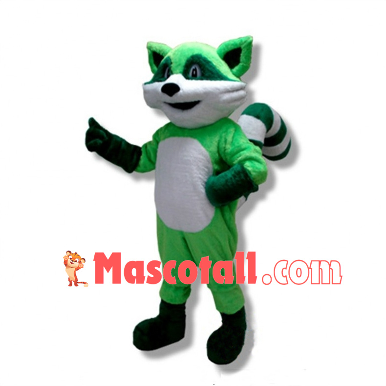 Ricky the Green Raccoon Mascot Costume 