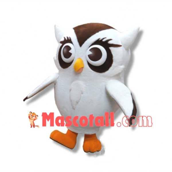 White Bootic Owl Mascot Costume 