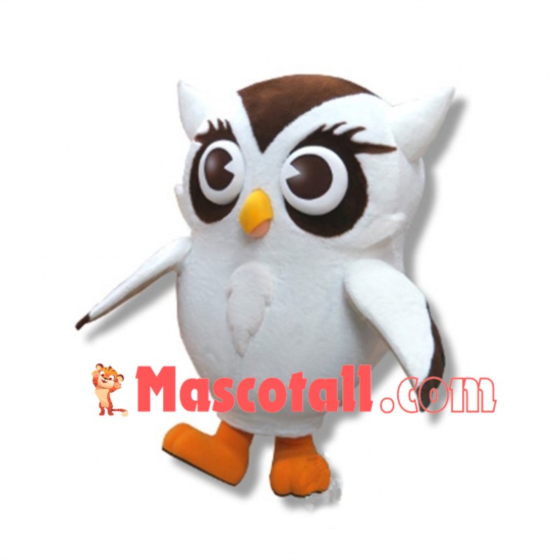 White Bootic Owl Mascot Costume 
