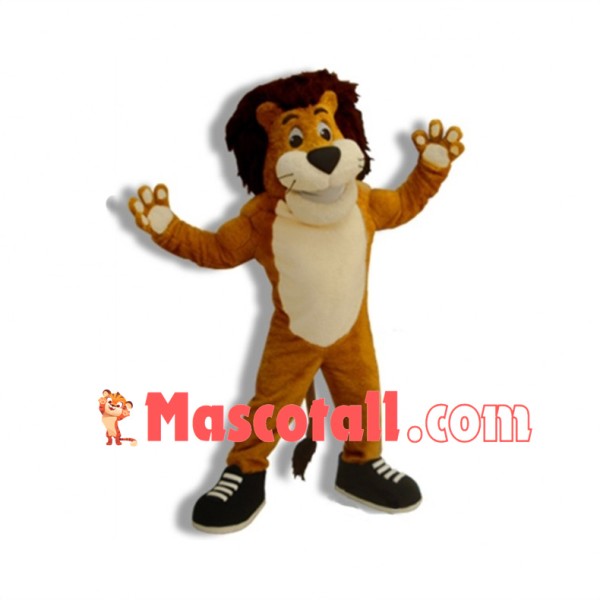 Power Golden Lion Mascot Adult Costume 
