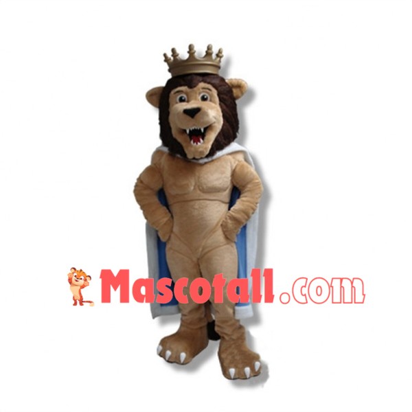 Power King Lion Mascot Adult Costume 