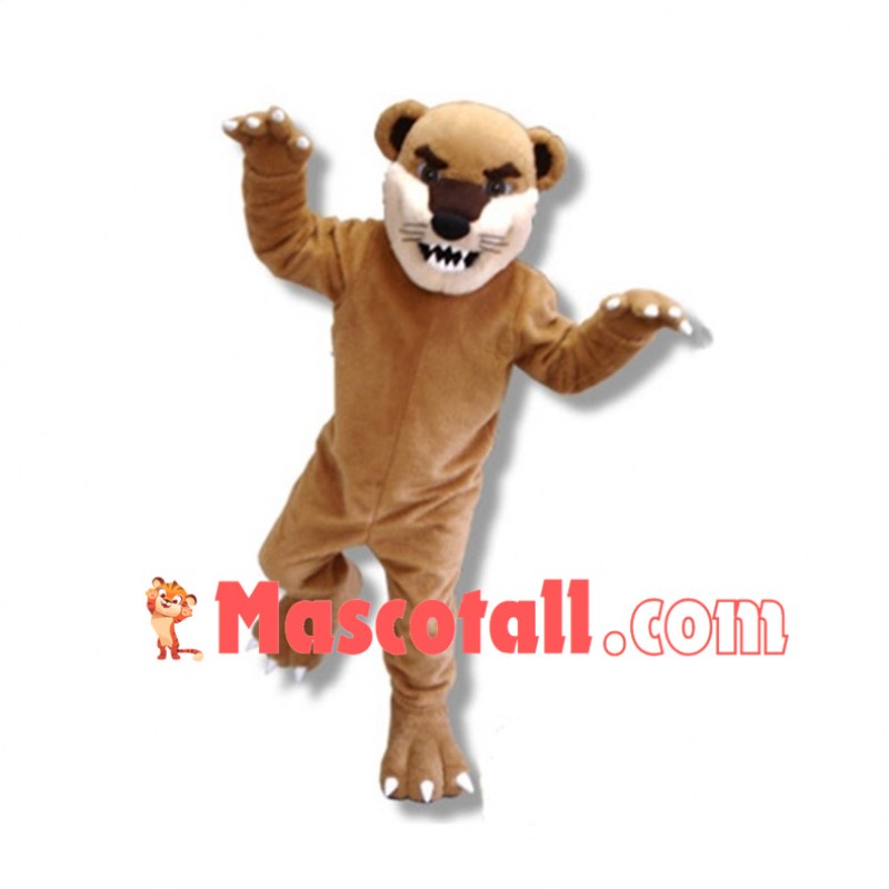 Fierce Khaki Bearcat College Mascot Costume 