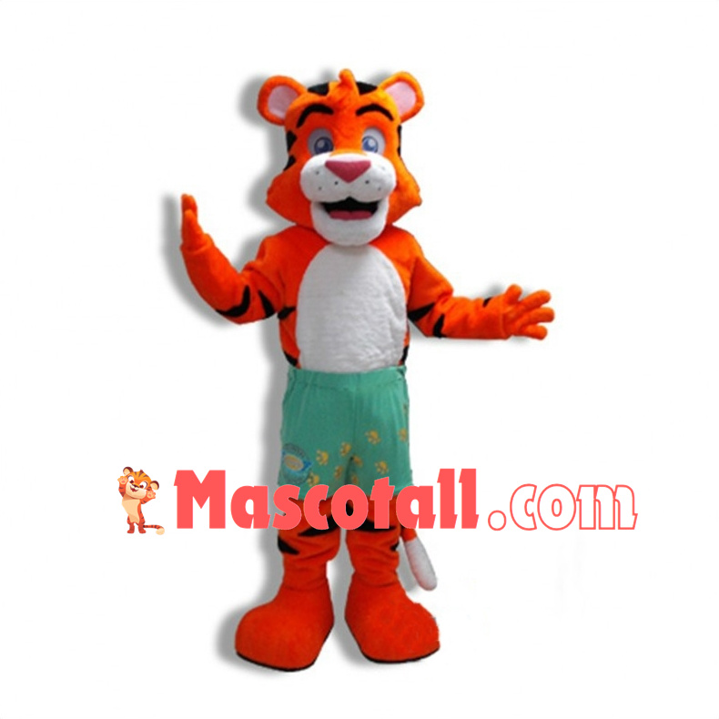 Lovely Orange Little Tiger Swim School Mascot Adult Costume 