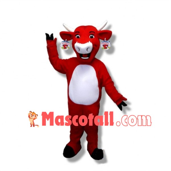Lovely Red Cow Mascot Adult Costume 