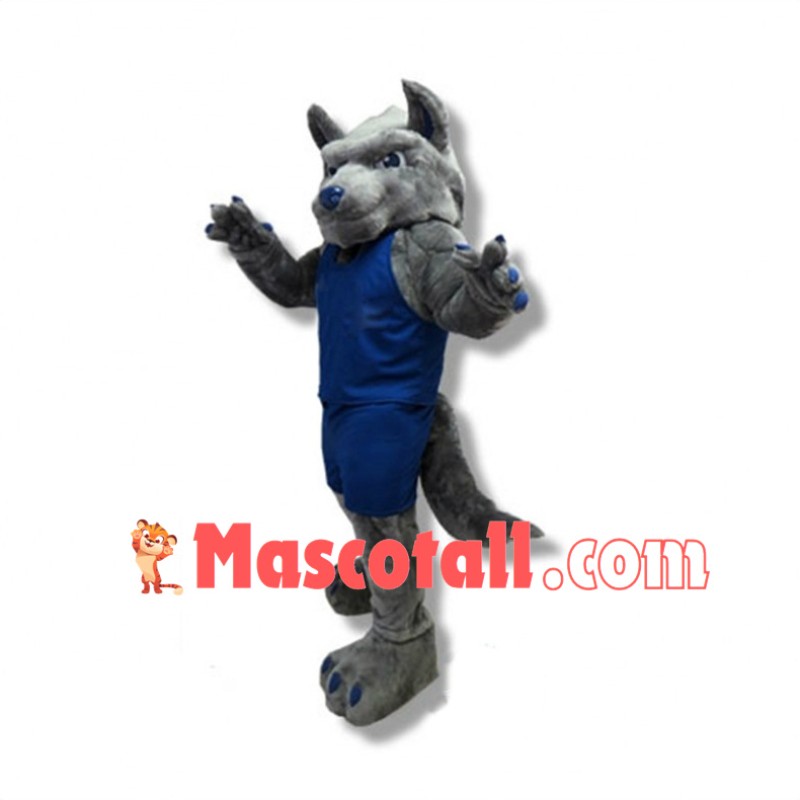 College Sport Gray Sea Wolf Mascot Costume 