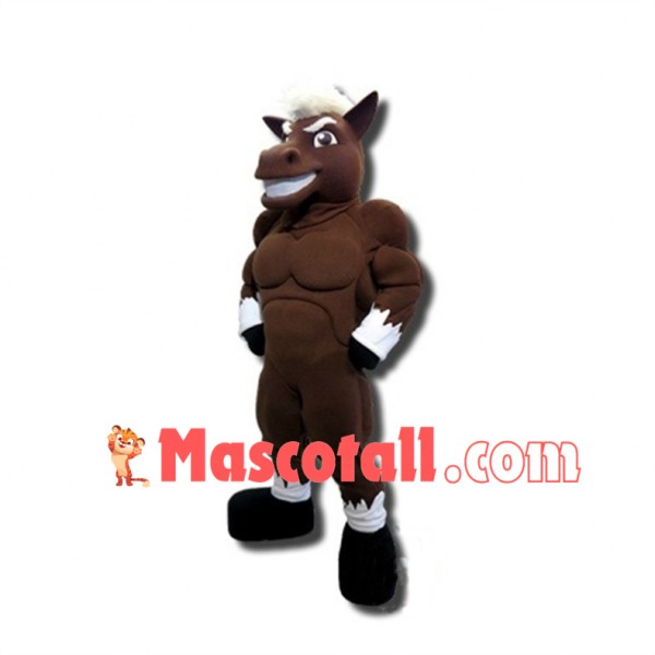 Power Brown Mustang Mascot Costume 