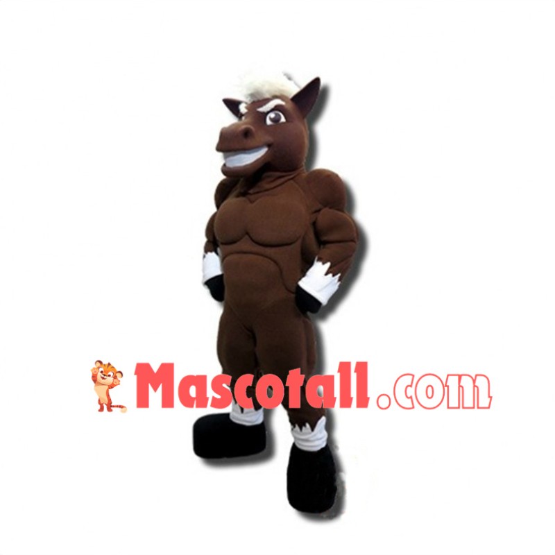 Power Brown Mustang Mascot Costume 