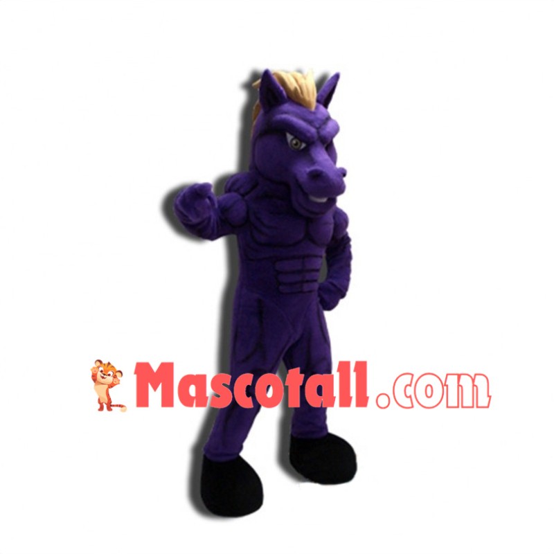 University Power Purple Mustang Mascot Costume 