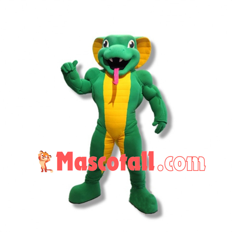 Power Green Cobra Mascot Adult Costume 