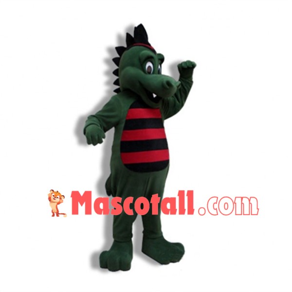 Happy Green Dragon Mascot Adult Costume 