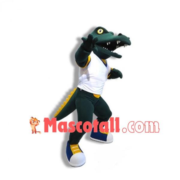 College Green Gator Mascot Costume 