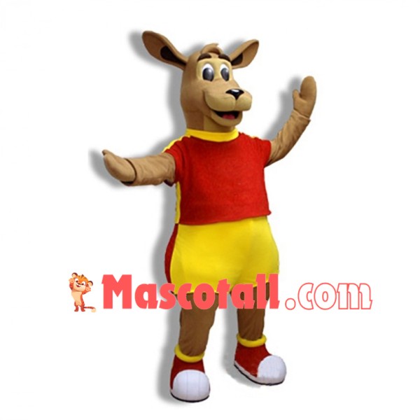 Lovely Light Brown Kangaroo Mascot Adult Costume 