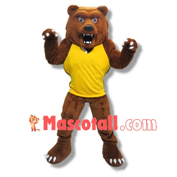 Power Fierce Grizzly Bear High School Mascot Costume 