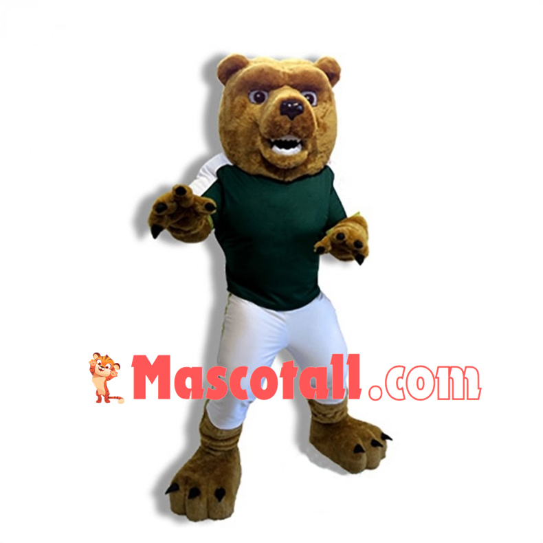 College Football Power Fierce Brown Bear Mascot Costume 
