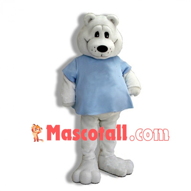 Amiable White Bear Mascot Adult Costume 