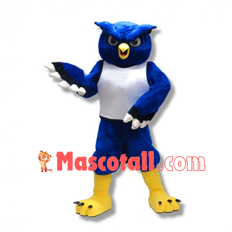 College Blue Owl Mascot Costume 
