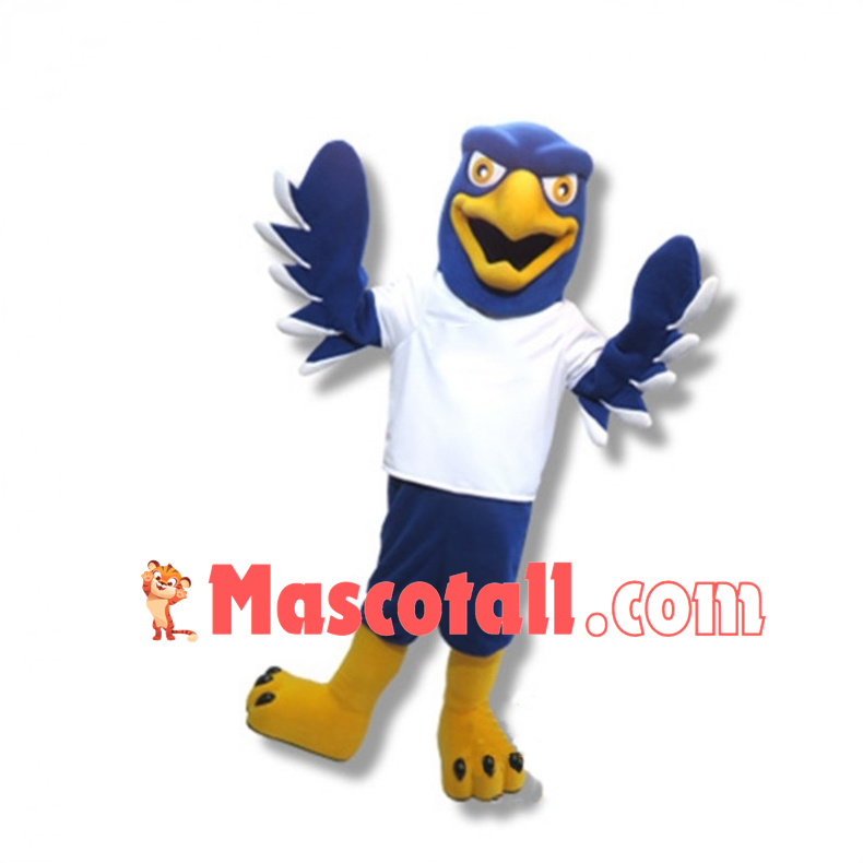 College Blue Hawk Mascot Costume 