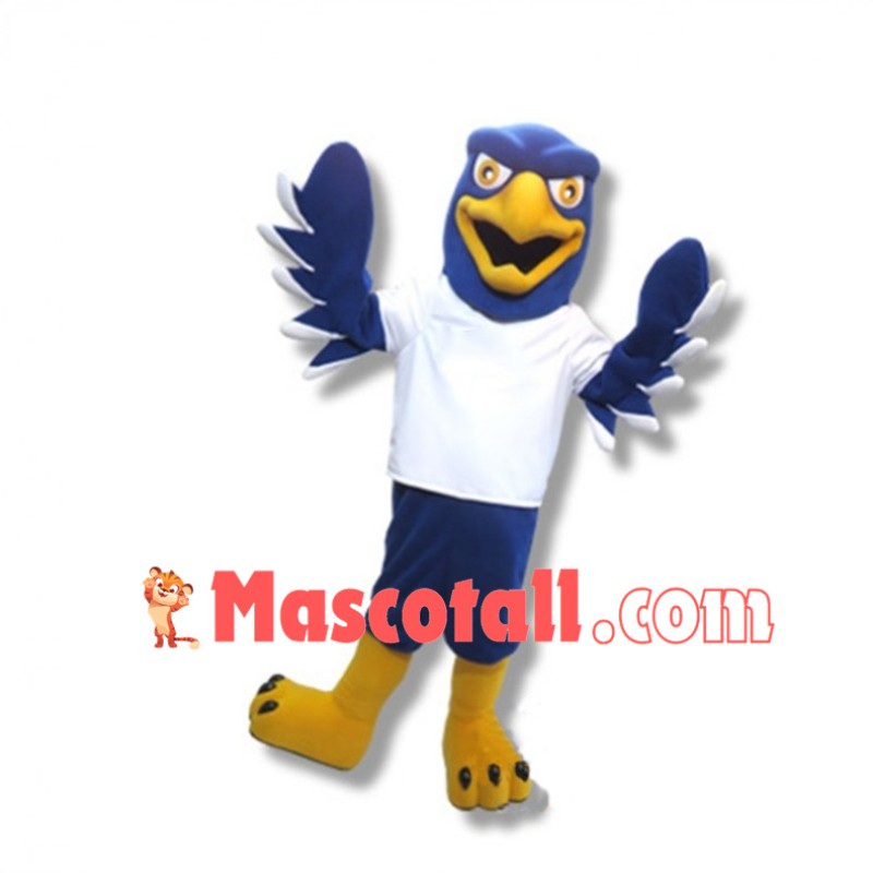 College Blue Hawk Mascot Costume 