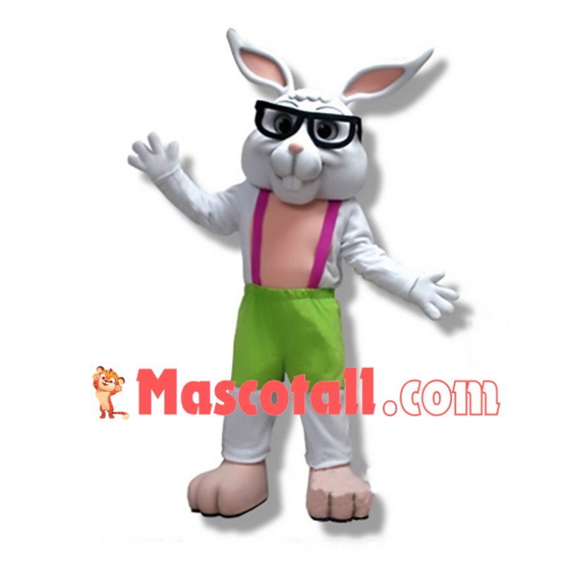 Adorable White Rabbit Mascot Adult Costume 