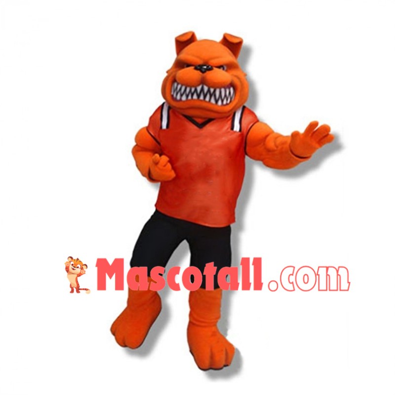 Football Power Orange Mad Dog Mascot Costume 