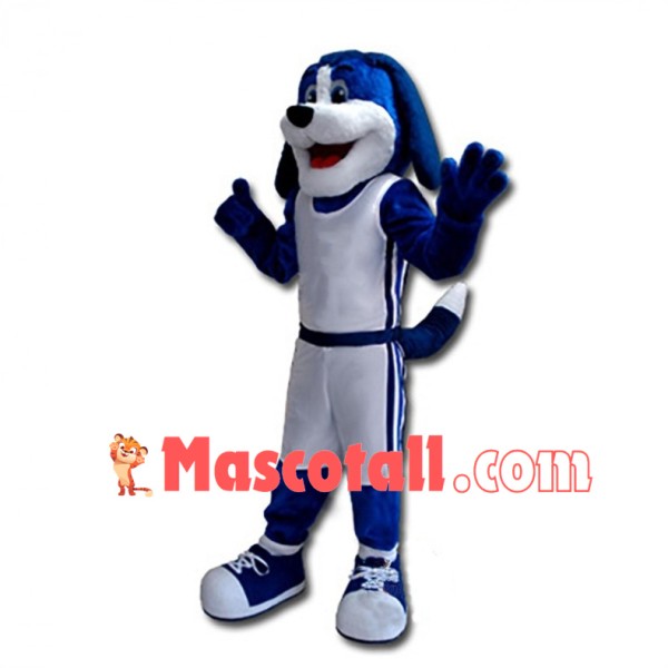 Lovely Basketball Blue Hound Mascot Costume 