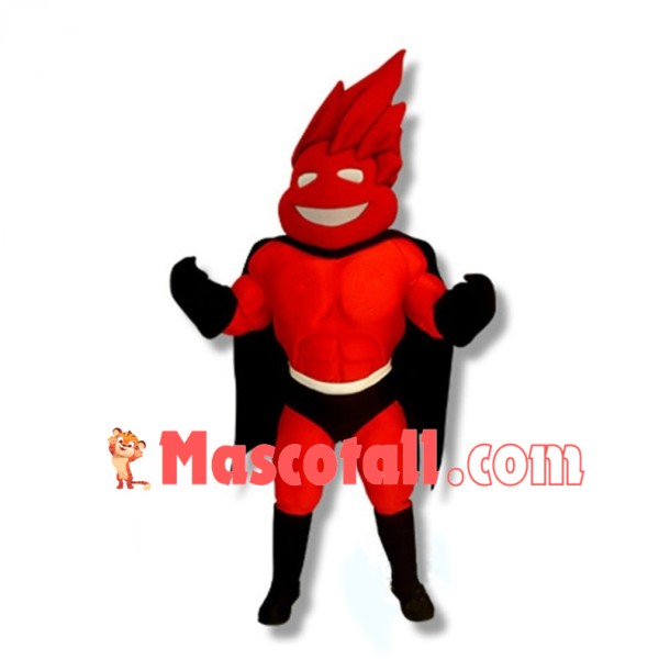 Superhero Red Boy Mascot Adult Costume 