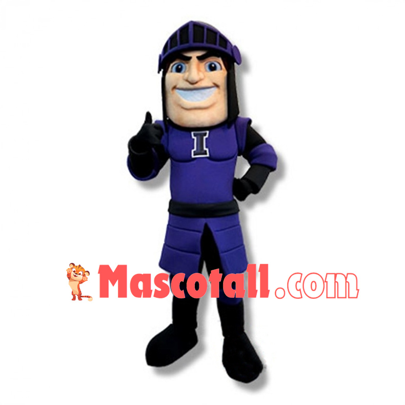 Purple Knight Mascot Costume 
