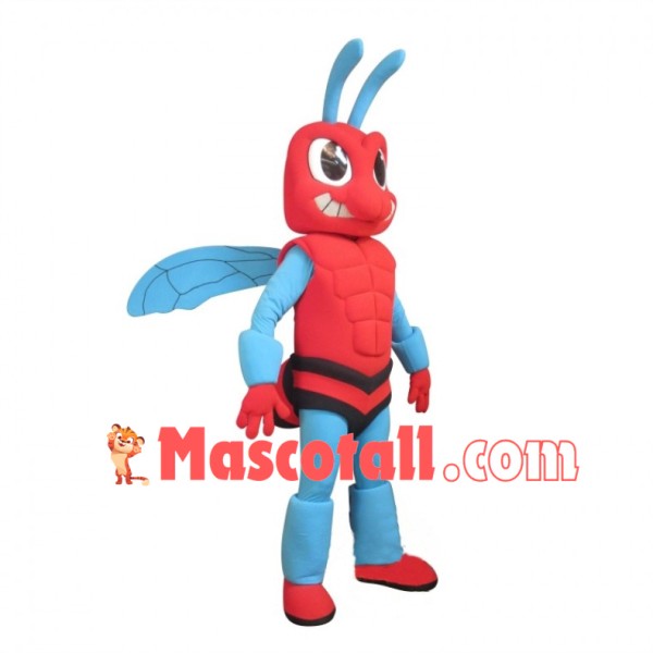 Fierce Power Red & Blue Hornet Mascot Costume	