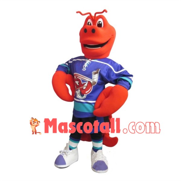 Hockey Red Crayfish Mascot Costume	