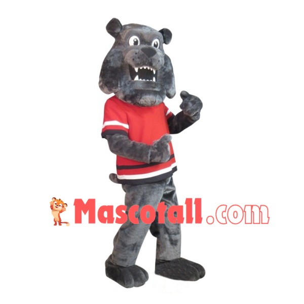 Grey Bulldog School Mascot Costume	