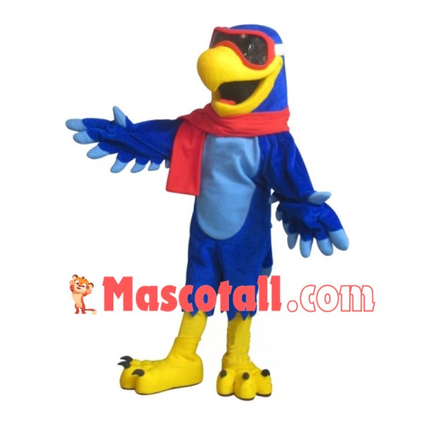 Lovable Blue Snowhawks Mascot Costume	