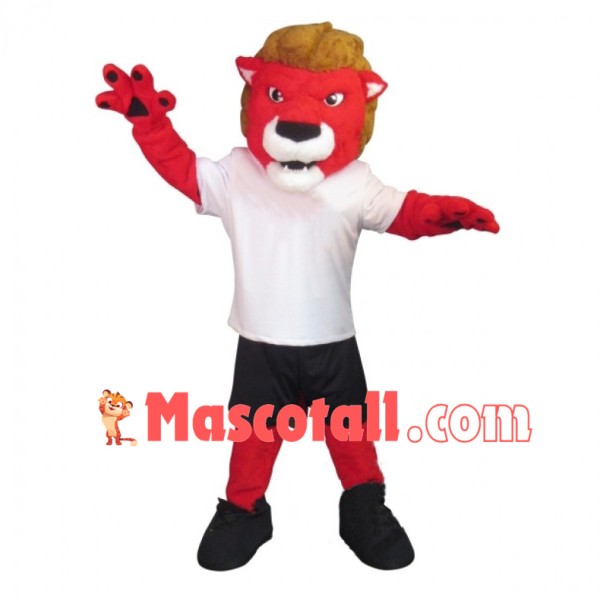 University Fierce Red Lion Mascot Costume 