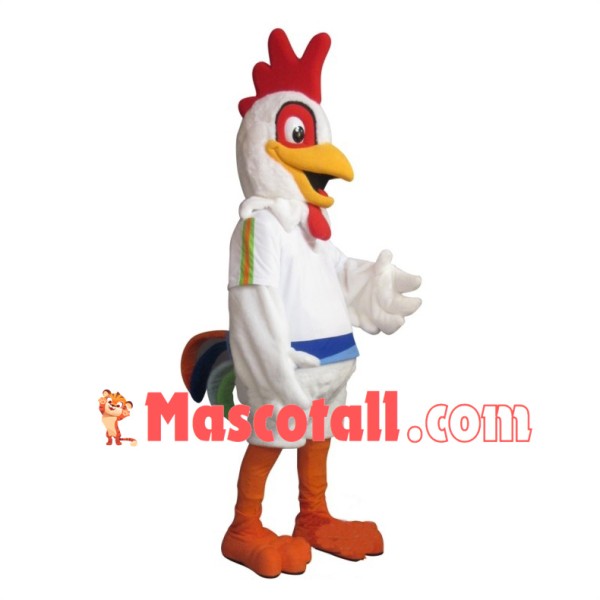 White Rooster Mascot Adult Costume 
