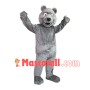 Friendly Grey Bear Mascot Costume 