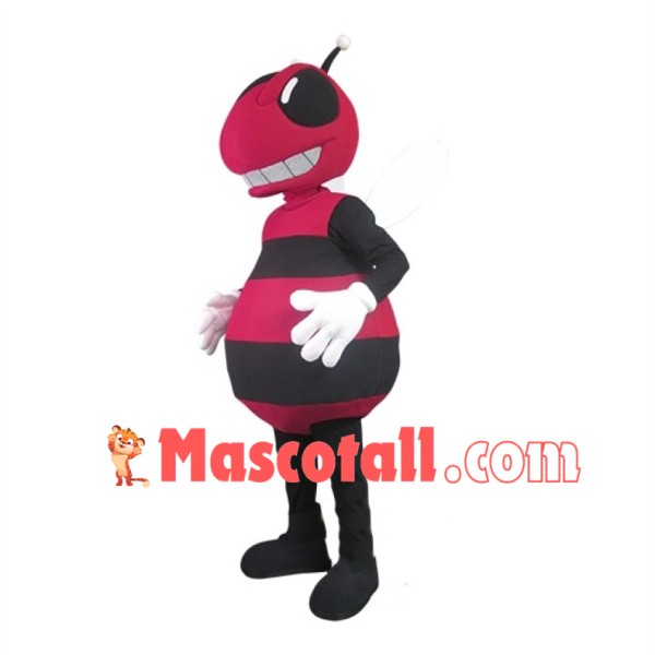 Fierce Red Bee Mascot Adult Costume 