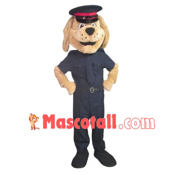 Lovely Regional Police Beige Dog Mascot Costume 