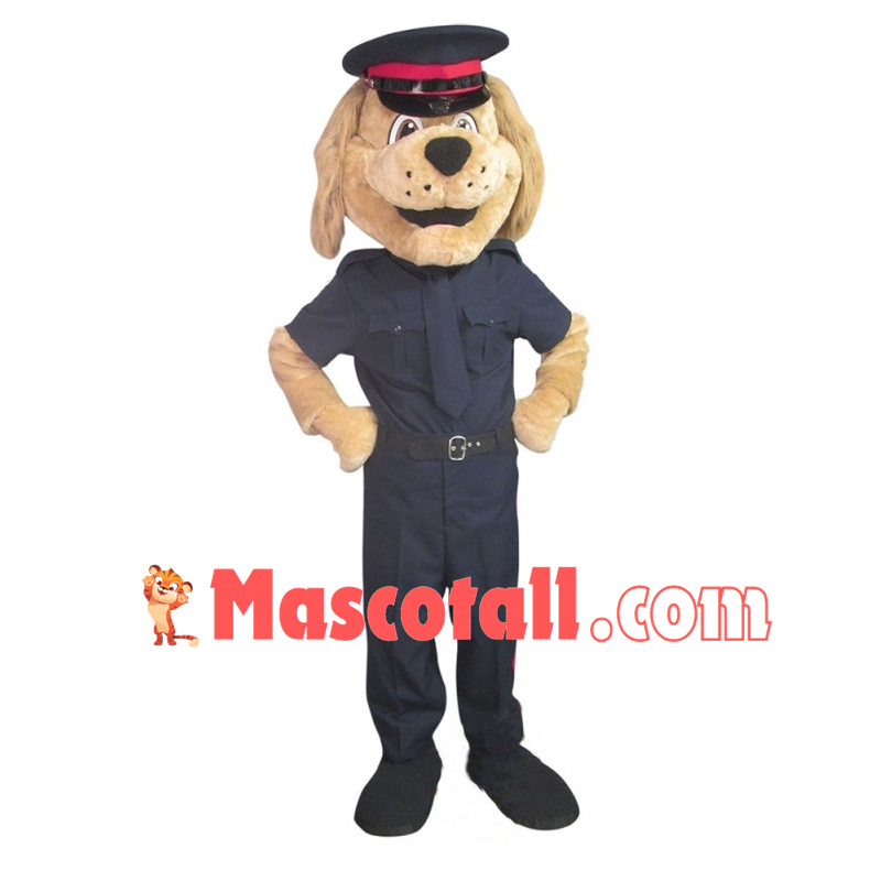 Lovely Regional Police Beige Dog Mascot Costume 