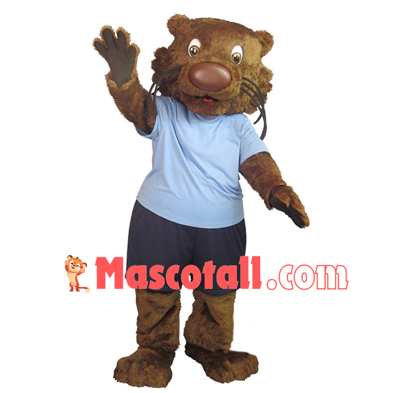 Lovely Brown Otter Mascot Adult Costume 