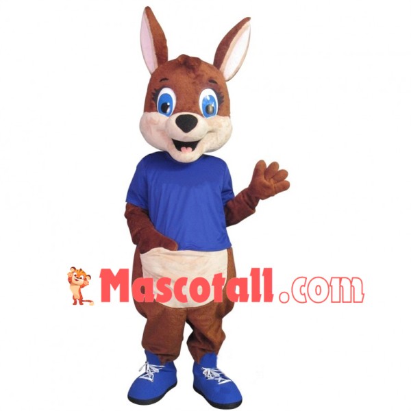 Lovely Brown Kangaroo Mascot Adult Costume 